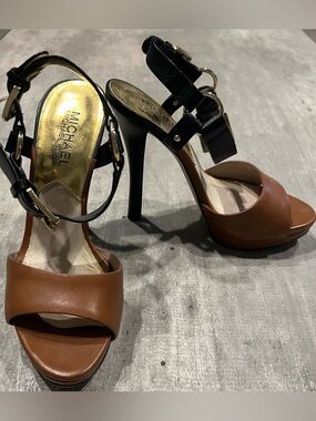 MICHAEL Michael Kors Harrison Harness Sandal Stiletto heels platform 6M